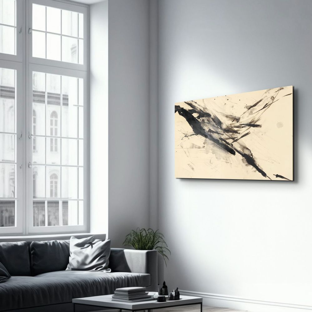 Autres décorations murales - Abstract Brush Strokes | Glass Wall Art - ARTDESIGNA