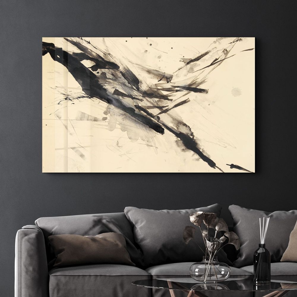 Autres décorations murales - Abstract Brush Strokes | Glass Wall Art - ARTDESIGNA