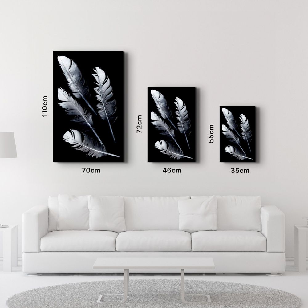 Other wall decoration - White Feathers | Glass Wall Art - ARTDESIGNA