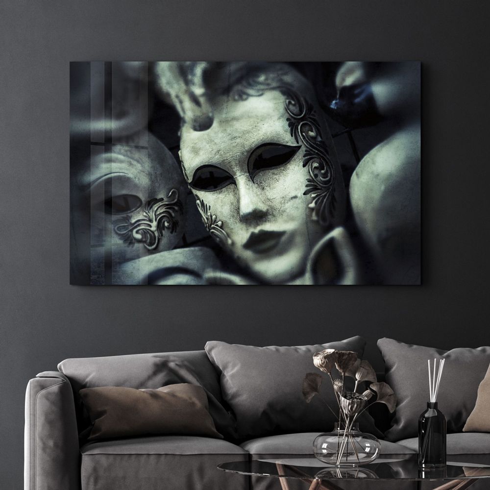 Autres décorations murales - Masquerade Ball | Glass Wall Art - ARTDESIGNA