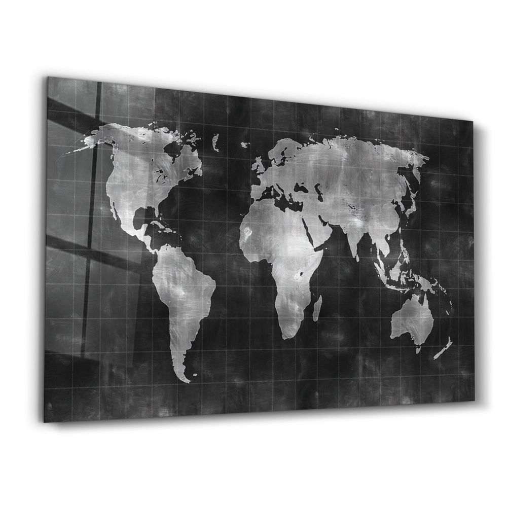 Autres décorations murales - Wold Map | Glass Wall Art - ARTDESIGNA
