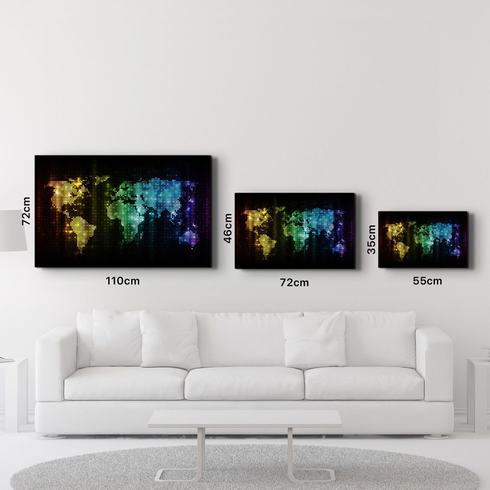 Autres décorations murales - Colorful World Map | Glass Wall Art - ARTDESIGNA