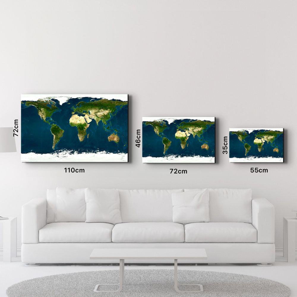 Other wall decoration - Satellite World Map | Glass Wall Art - ARTDESIGNA