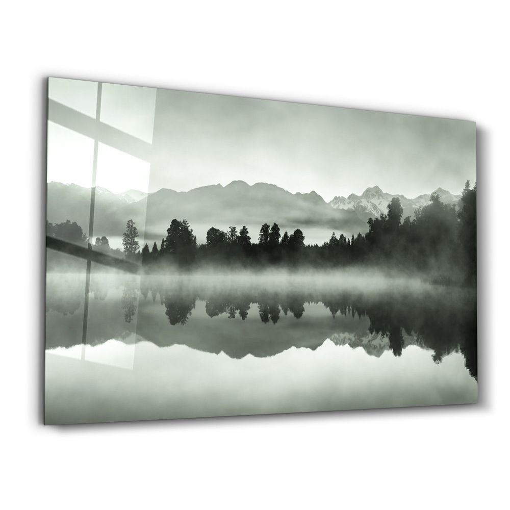 Other wall decoration - Foggy Lake | Glass Wall Art - ARTDESIGNA