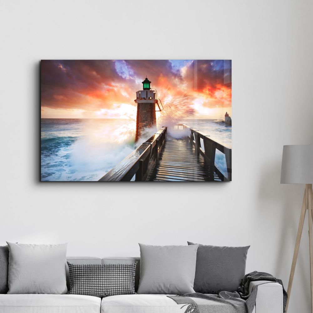 Other wall decoration - Stormy Sea | Glass Wall Art - ARTDESIGNA