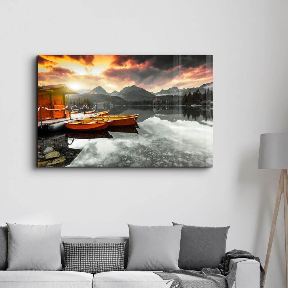 Other wall decoration - Calm Lake V2 | Glass Wall Art - ARTDESIGNA
