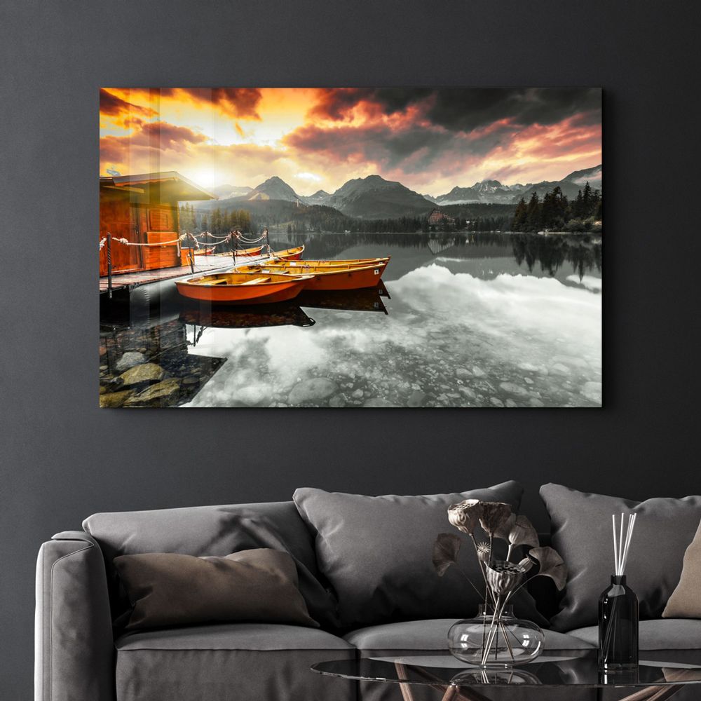 Other wall decoration - Calm Lake V2 | Glass Wall Art - ARTDESIGNA