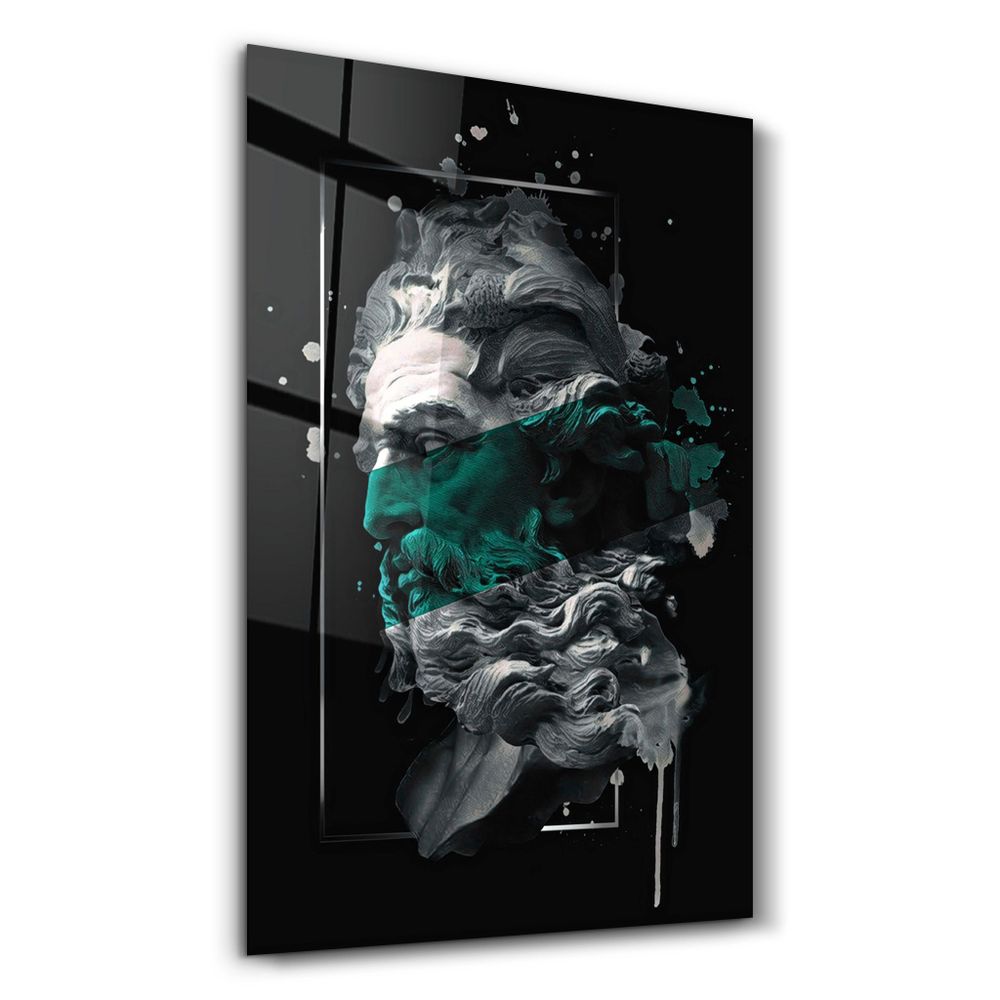 Autres décorations murales - Abstract Green Poseidon | Glass Wall Art - ARTDESIGNA
