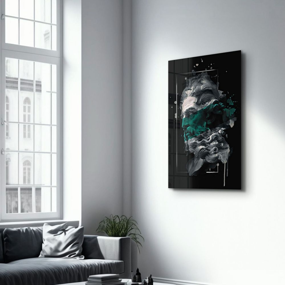 Autres décorations murales - Abstract Green Poseidon | Glass Wall Art - ARTDESIGNA