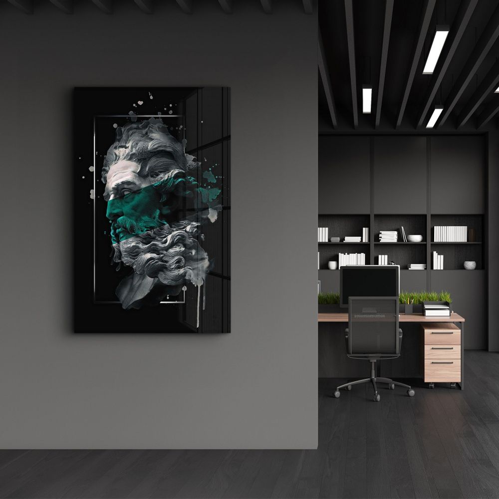 Autres décorations murales - Abstract Green Poseidon | Glass Wall Art - ARTDESIGNA