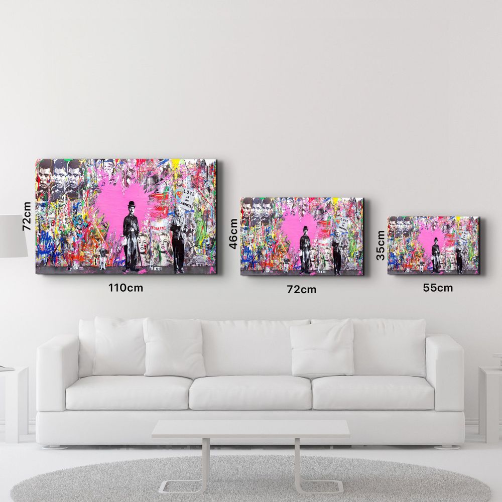 Autres décorations murales - Banksy Pink Love Glass Wall Art - ARTDESIGNA