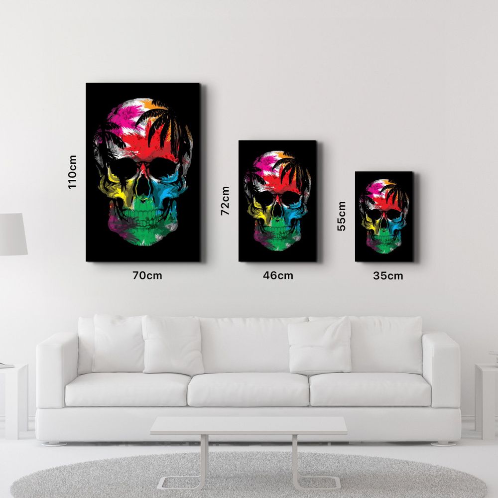 Autres décorations murales - The Palm Skull | Glass Wall Art - ARTDESIGNA