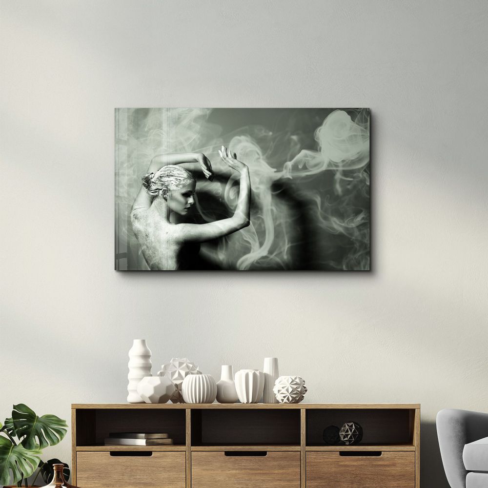 Autres décorations murales - Dancing With Smoke | Glass Wall Art - ARTDESIGNA