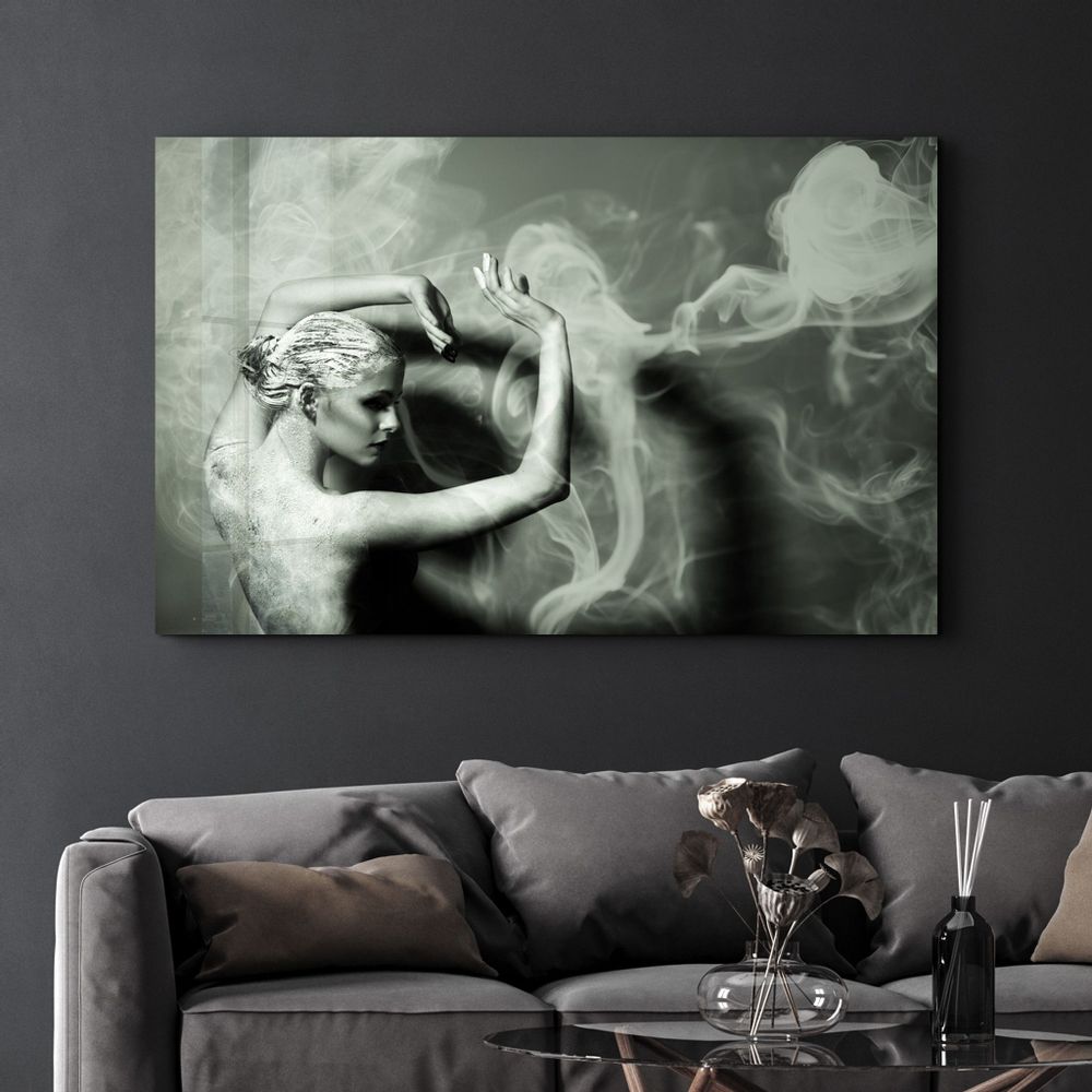 Autres décorations murales - Dancing With Smoke | Glass Wall Art - ARTDESIGNA