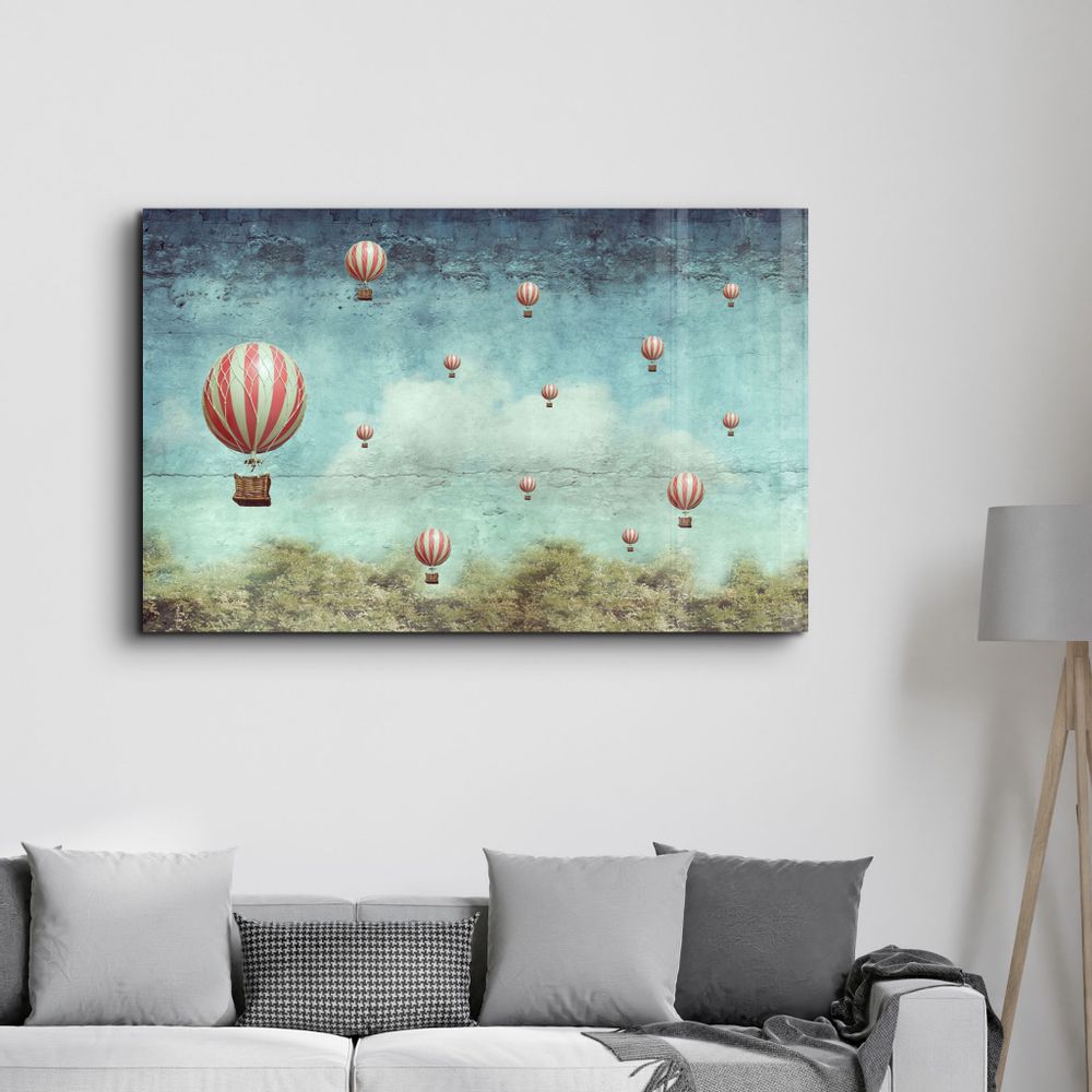 Other wall decoration - Abstract Air Balloons | Glass Wall Art - ARTDESIGNA