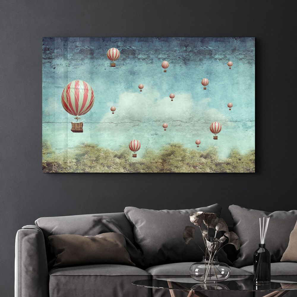 Other wall decoration - Abstract Air Balloons | Glass Wall Art - ARTDESIGNA