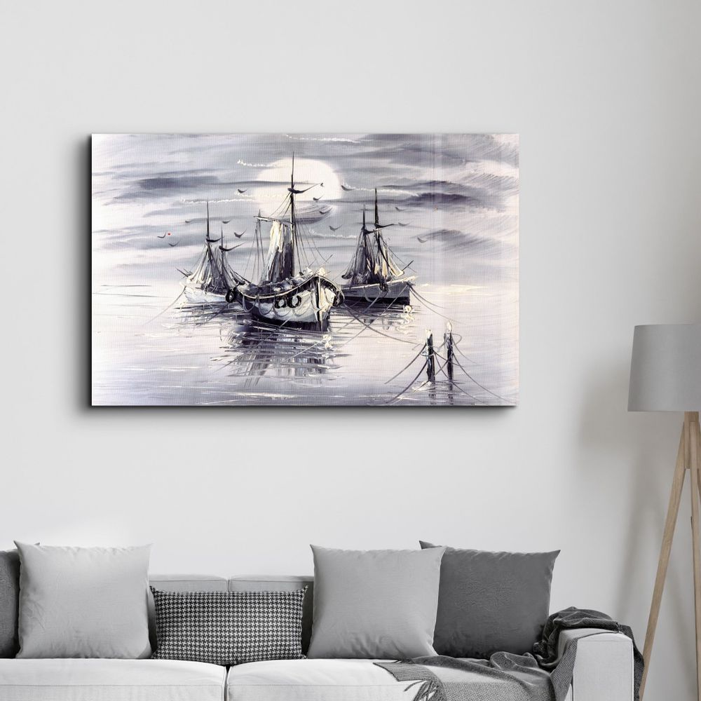 Autres décorations murales - White Boats | Glass Wall Art - ARTDESIGNA