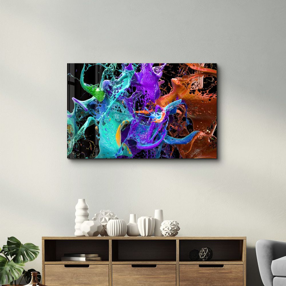 Autres décorations murales - Dance Of Paints | Glass Wall Art - ARTDESIGNA