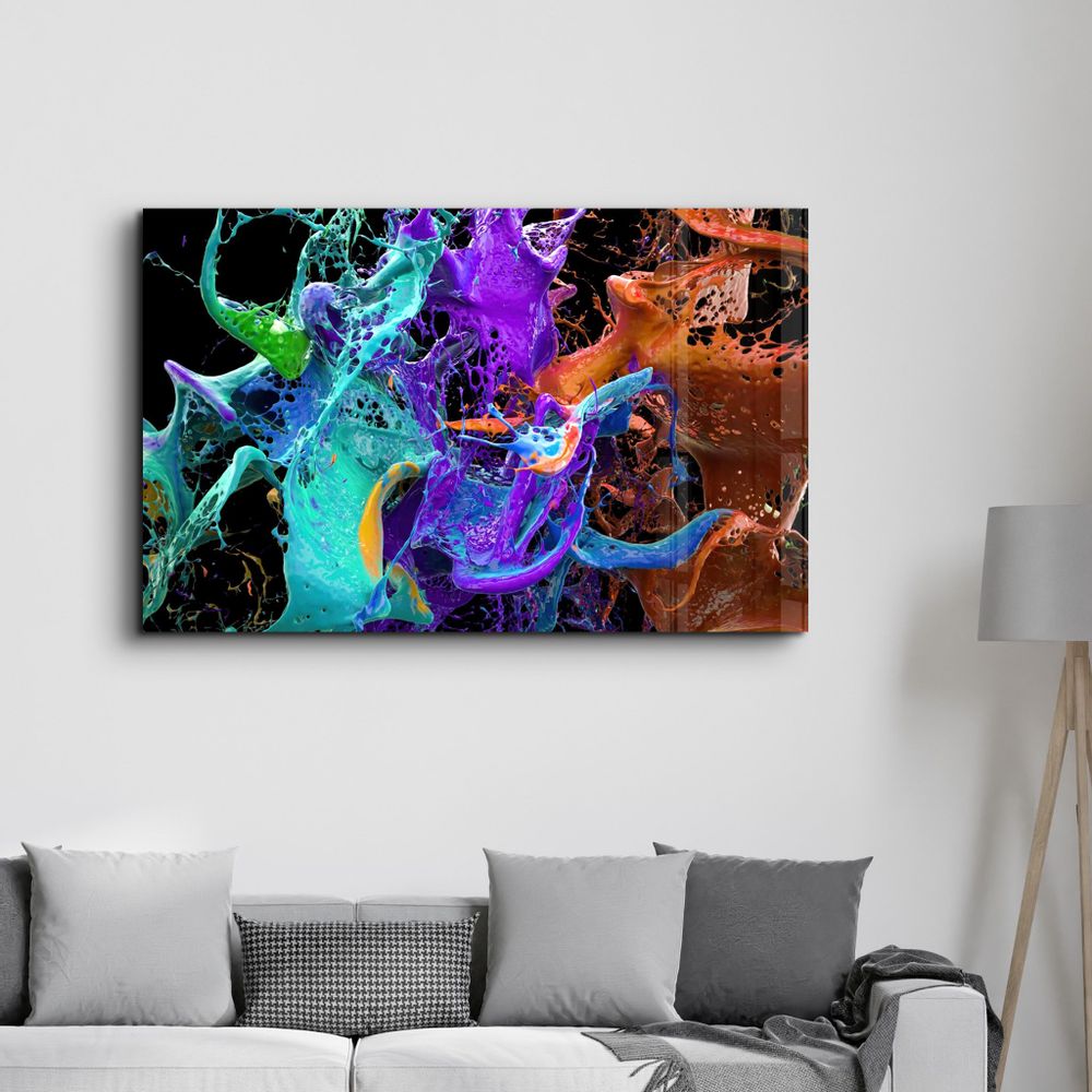 Autres décorations murales - Dance Of Paints | Glass Wall Art - ARTDESIGNA