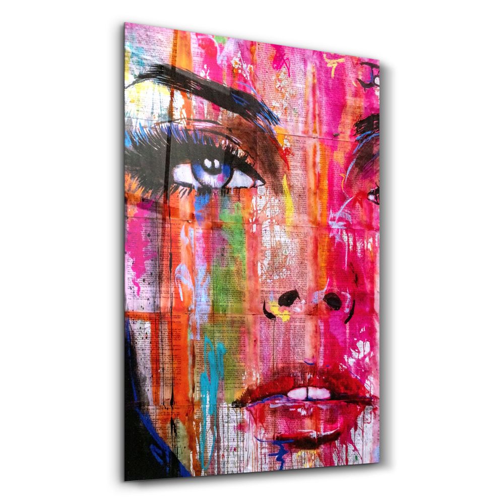 Other wall decoration - Colorful Woman Face | Glass Wall Art - ARTDESIGNA