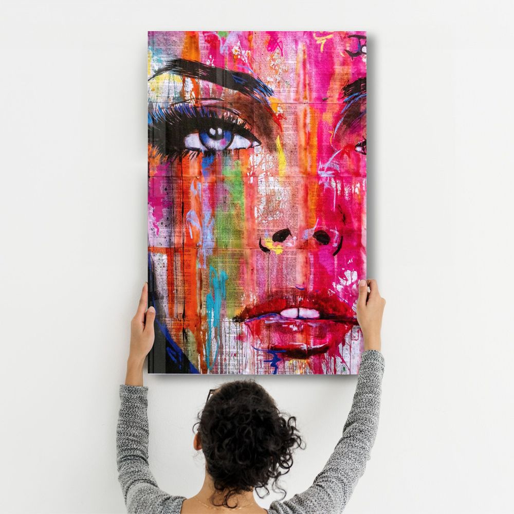 Other wall decoration - Colorful Woman Face | Glass Wall Art - ARTDESIGNA