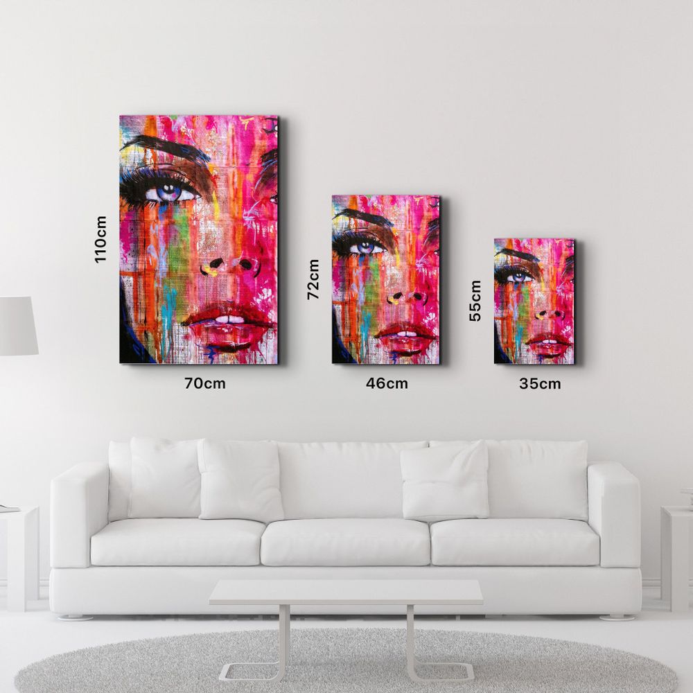 Other wall decoration - Colorful Woman Face | Glass Wall Art - ARTDESIGNA