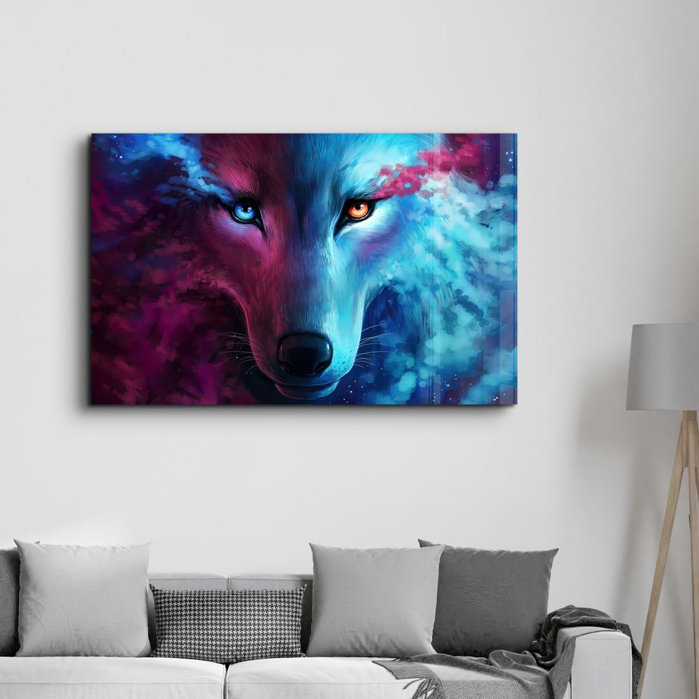 Autres décorations murales - Mystical Wolf | Glass Wall Art - ARTDESIGNA