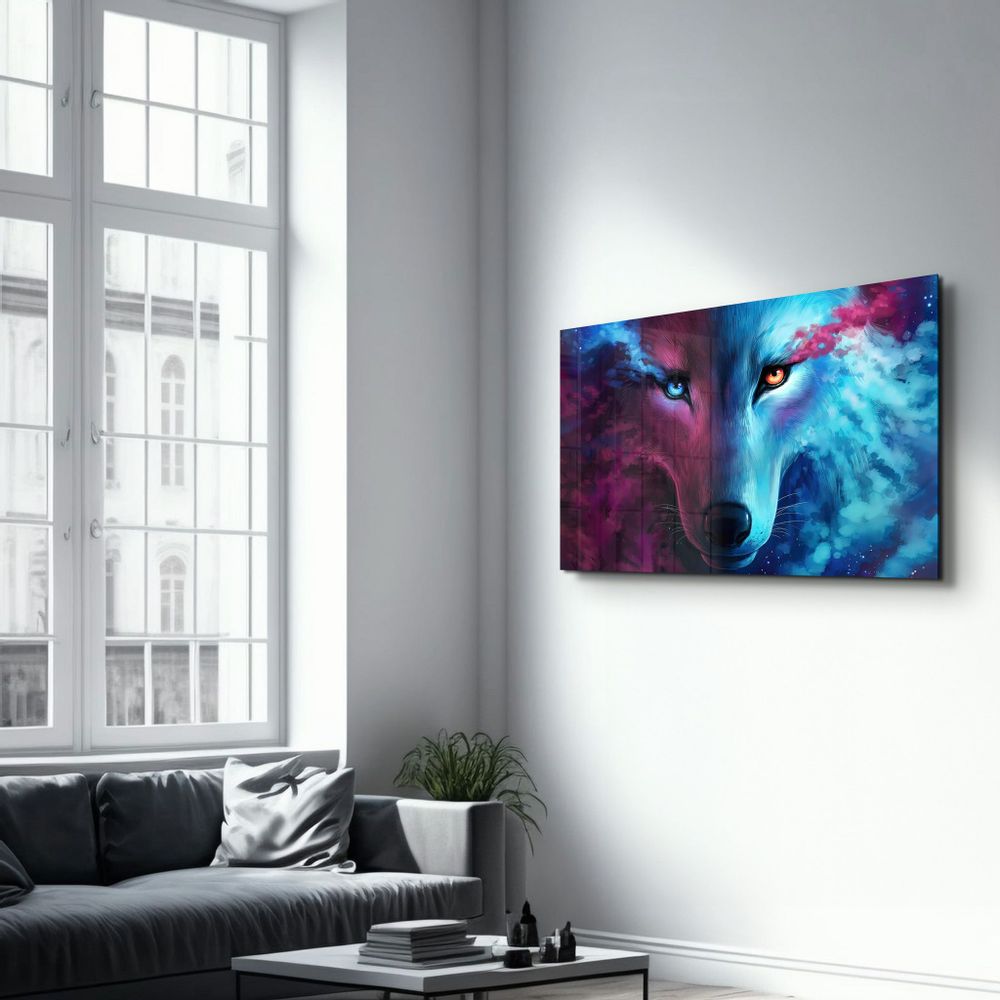 Autres décorations murales - Mystical Wolf | Glass Wall Art - ARTDESIGNA