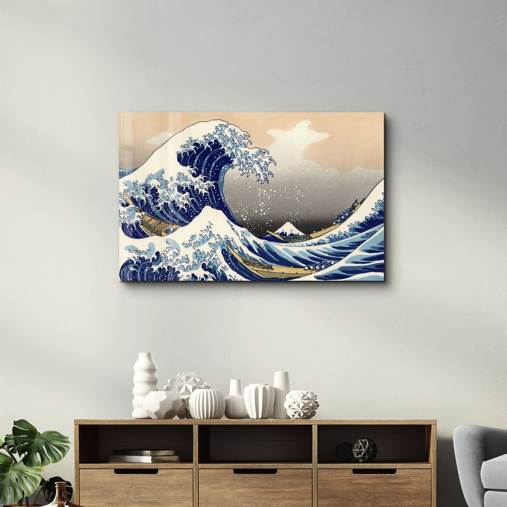 Other wall decoration - The Great Wave off Kanagawa (1829) by Hokusai | Glass Wall Art - ARTDESIGNA
