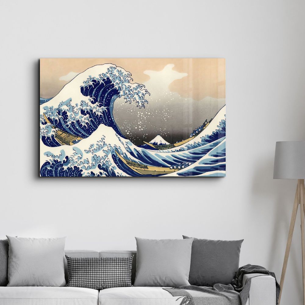 Other wall decoration - The Great Wave off Kanagawa (1829) by Hokusai | Glass Wall Art - ARTDESIGNA