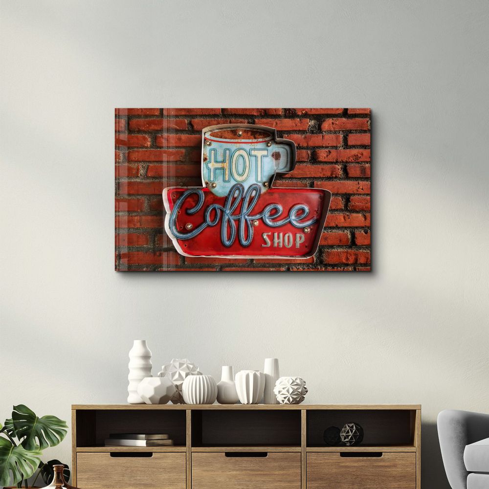 Autres décorations murales - Antique Cafe | Glass Wall Art - ARTDESIGNA