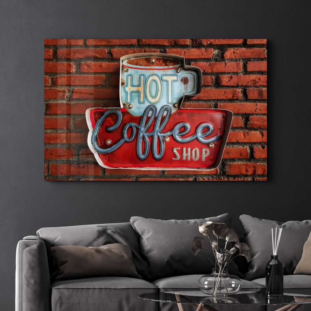 Autres décorations murales - Antique Cafe | Glass Wall Art - ARTDESIGNA
