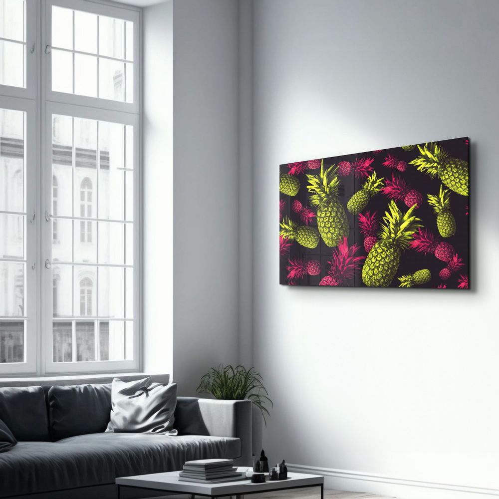 Autres décorations murales - The Pineapples | Glass Wall Art - ARTDESIGNA
