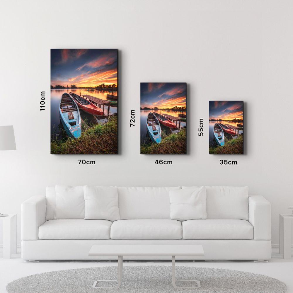 Other wall decoration - Longboats With Sunset | Glass Wall Art - ARTDESIGNA