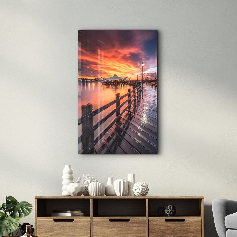 Other wall decoration - Black Pier | Glass Wall Art - ARTDESIGNA