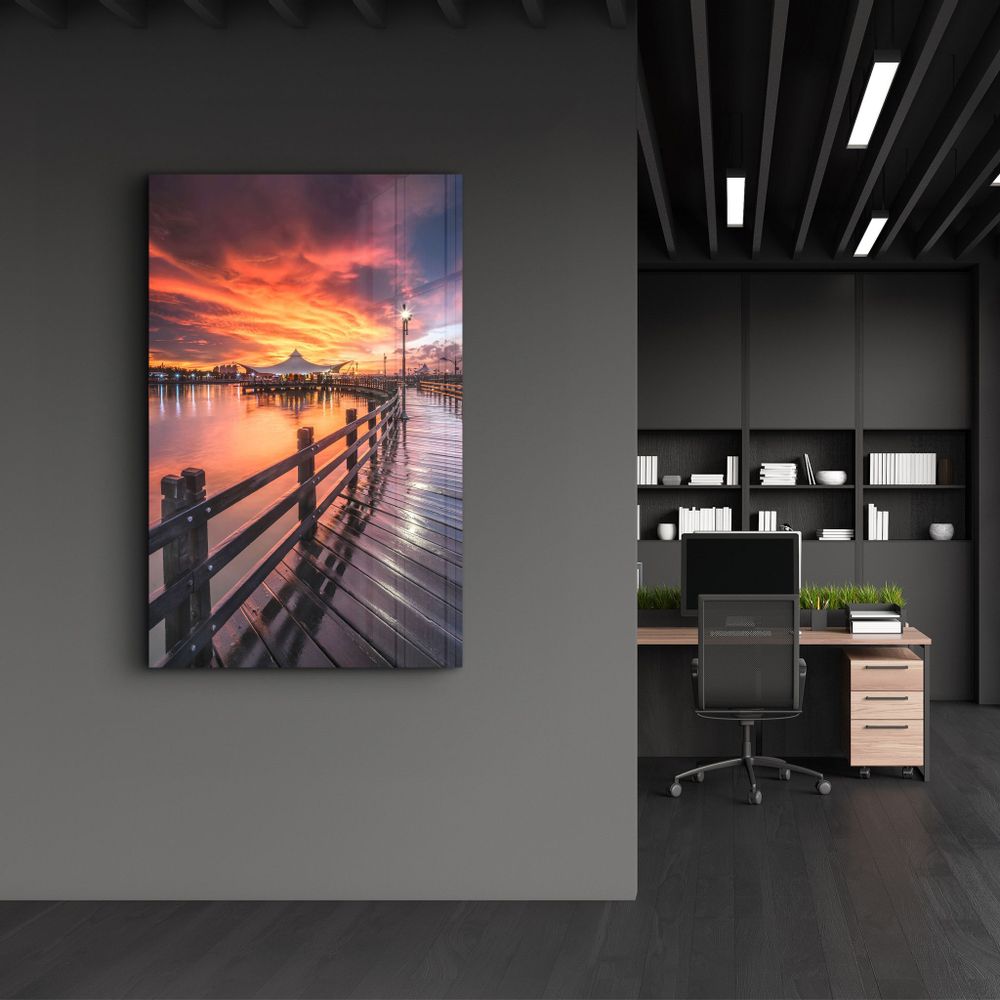 Other wall decoration - Black Pier | Glass Wall Art - ARTDESIGNA