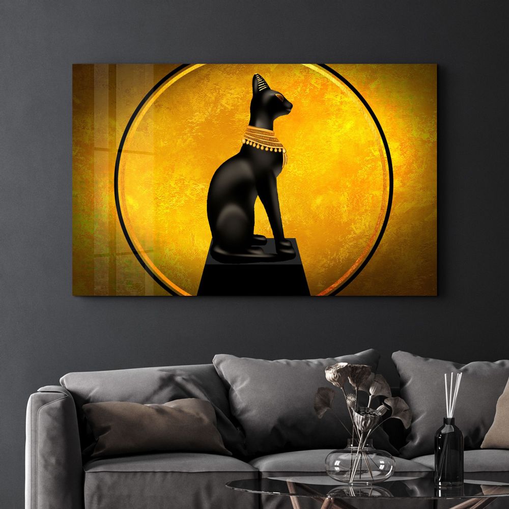 Other wall decoration - An Egyptian Cat | Glass Wall Art - ARTDESIGNA