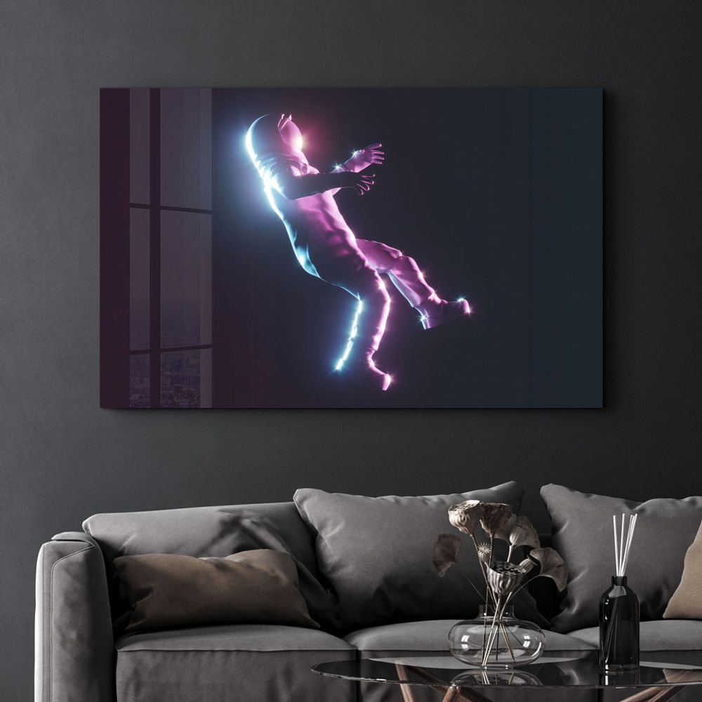 Autres décorations murales - Astronaut Neon | Glass Wall Art - ARTDESIGNA