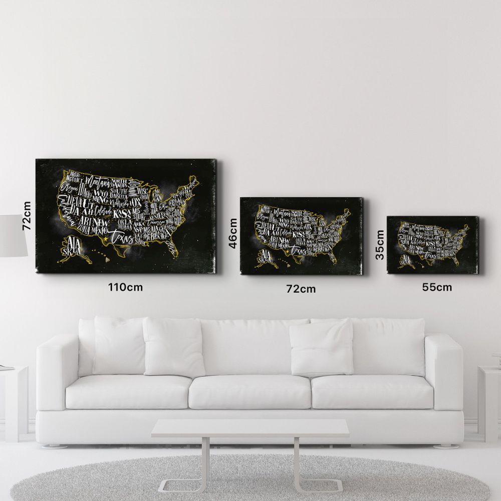 Other wall decoration - The US Map | Glass Wall Art - ARTDESIGNA