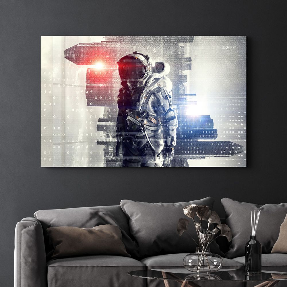 Autres décorations murales - Codes Of Astronaut | Glass Wall Art - ARTDESIGNA