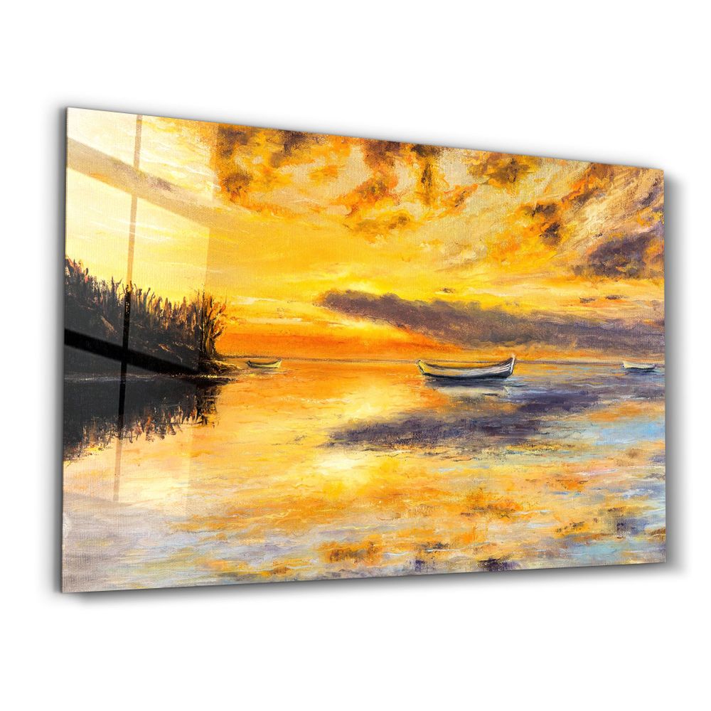 Other wall decoration - Boats In A Calm Sea | Glass Wall Art - ARTDESIGNA
