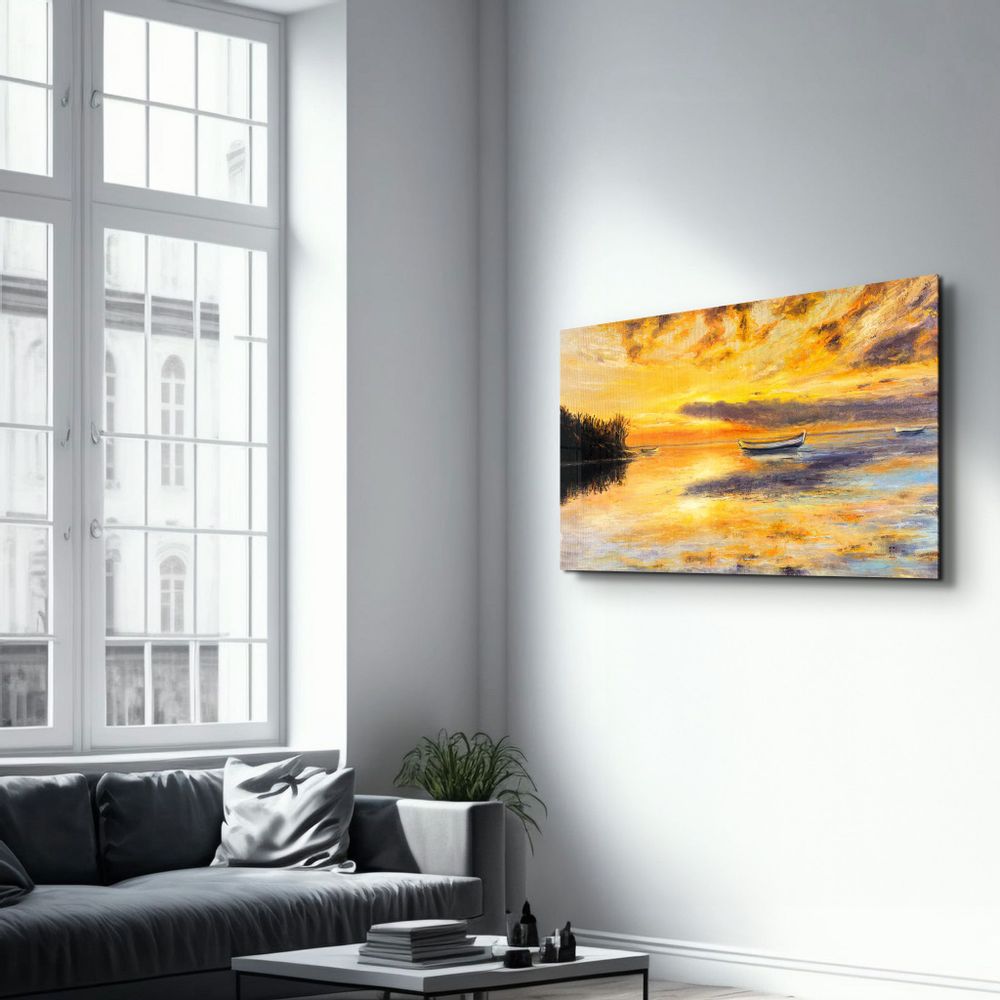 Other wall decoration - Boats In A Calm Sea | Glass Wall Art - ARTDESIGNA