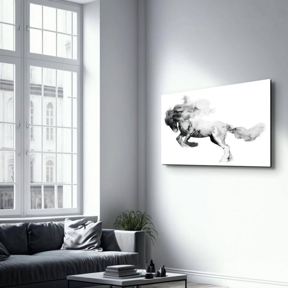 Autres décorations murales - Running Horse Silhouette | Glass Wall Art - ARTDESIGNA