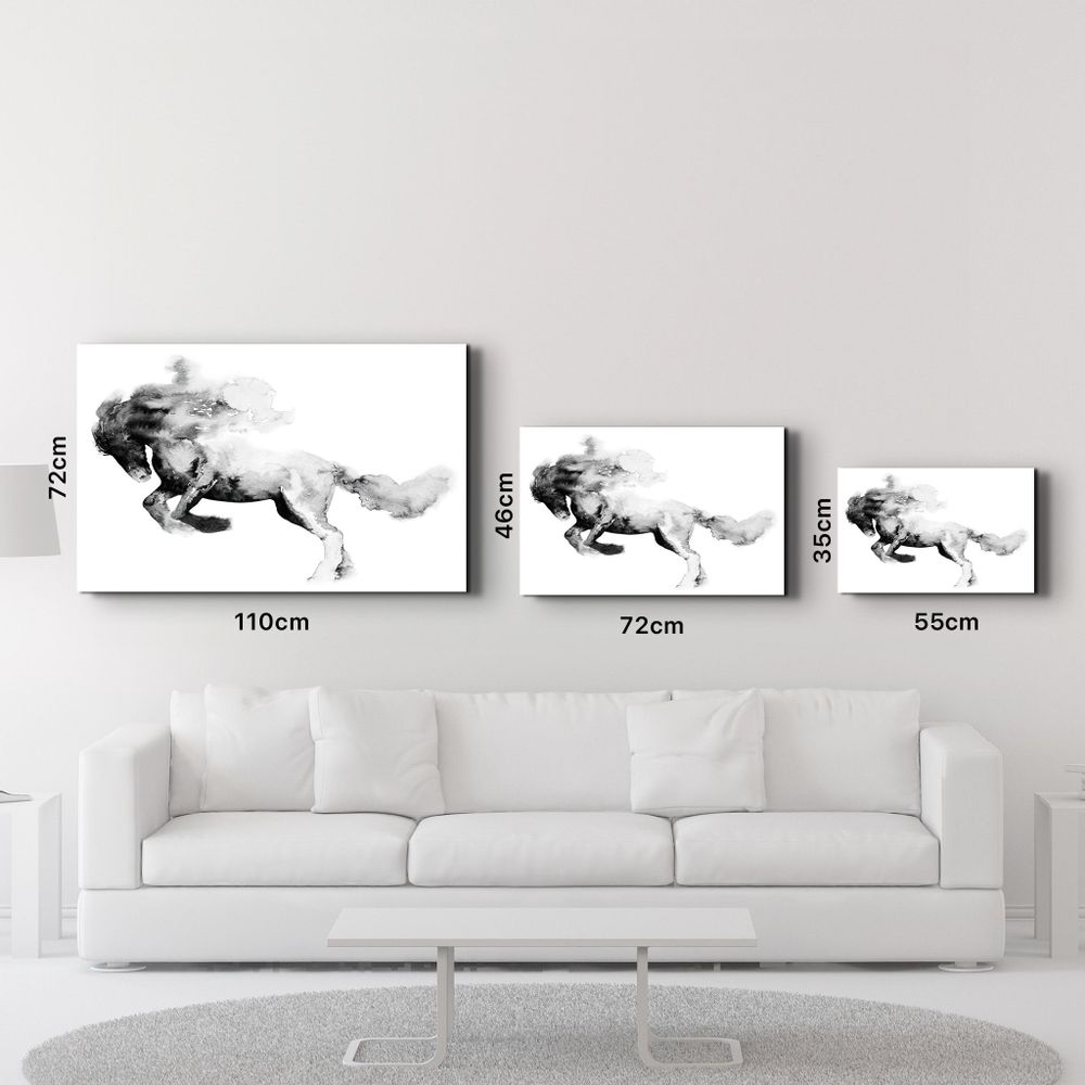 Autres décorations murales - Running Horse Silhouette | Glass Wall Art - ARTDESIGNA