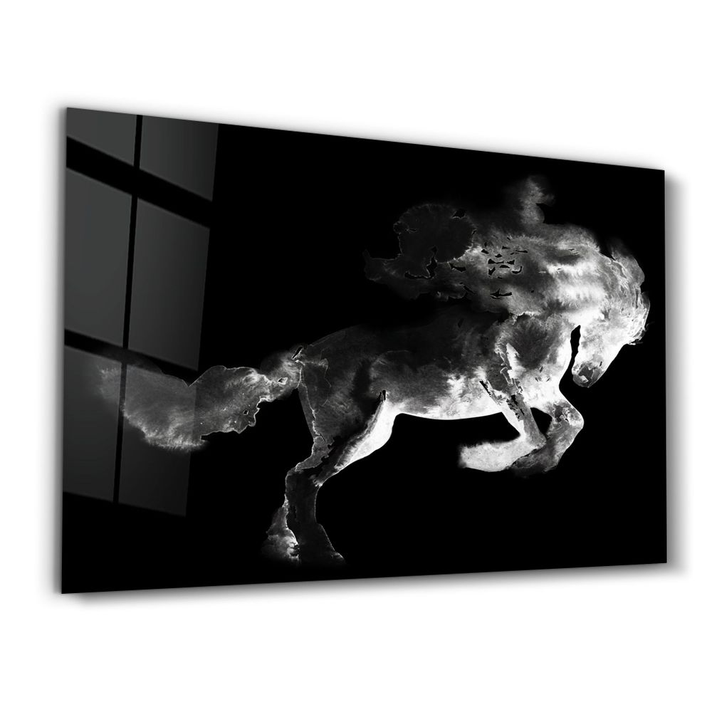 Autres décorations murales - Running Horse Silhouette V2 | Glass Wall Art - ARTDESIGNA