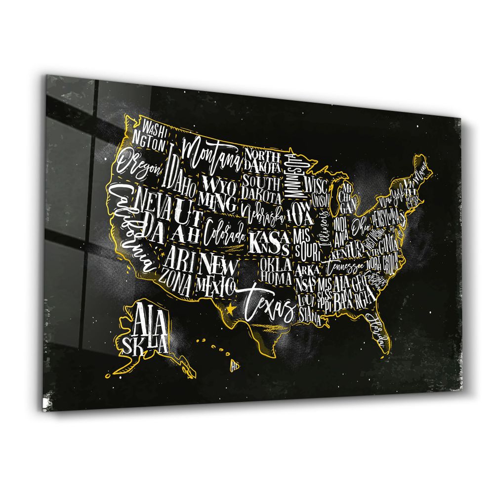 Other wall decoration - The US Map | Glass Wall Art - ARTDESIGNA