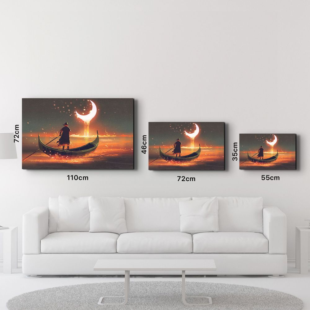 Autres décorations murales - Rowing The Boat Into A Fantasy World | Glass Wall Art - ARTDESIGNA