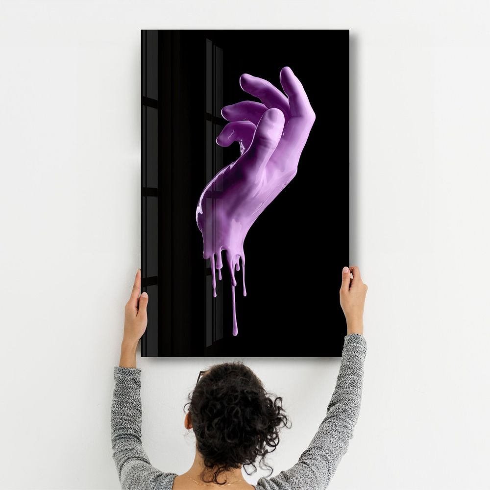 Autres décorations murales - Pink Hand | Glass Wall Art - ARTDESIGNA