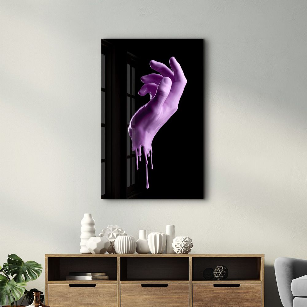 Autres décorations murales - Pink Hand | Glass Wall Art - ARTDESIGNA