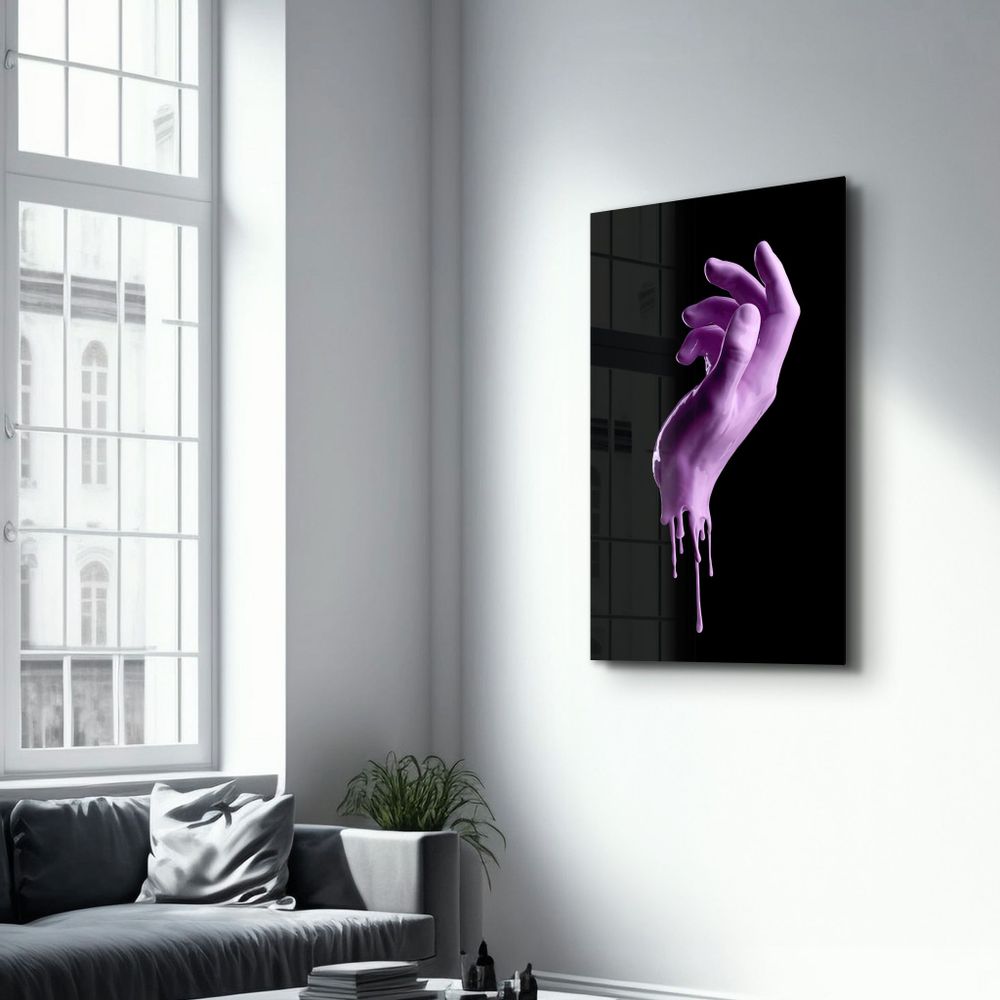 Autres décorations murales - Pink Hand | Glass Wall Art - ARTDESIGNA